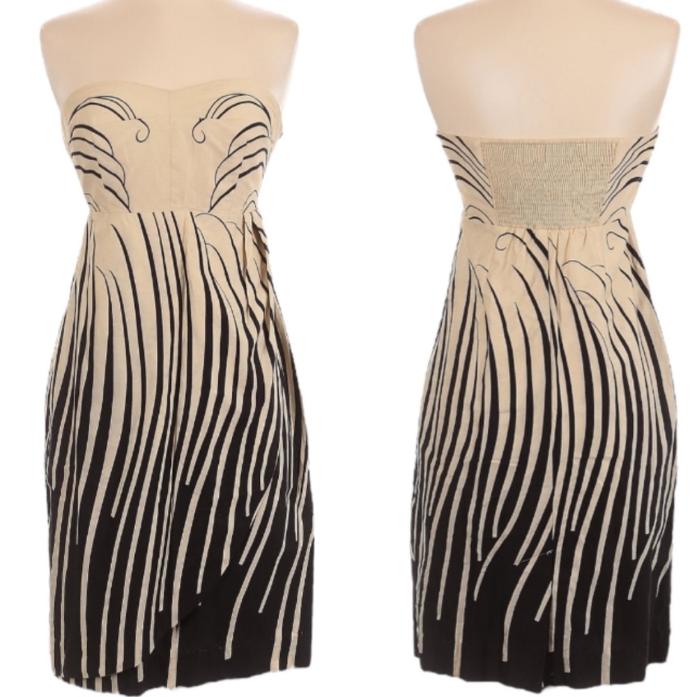 Moulinette Soeurs Strapless Dress in Black and Cream